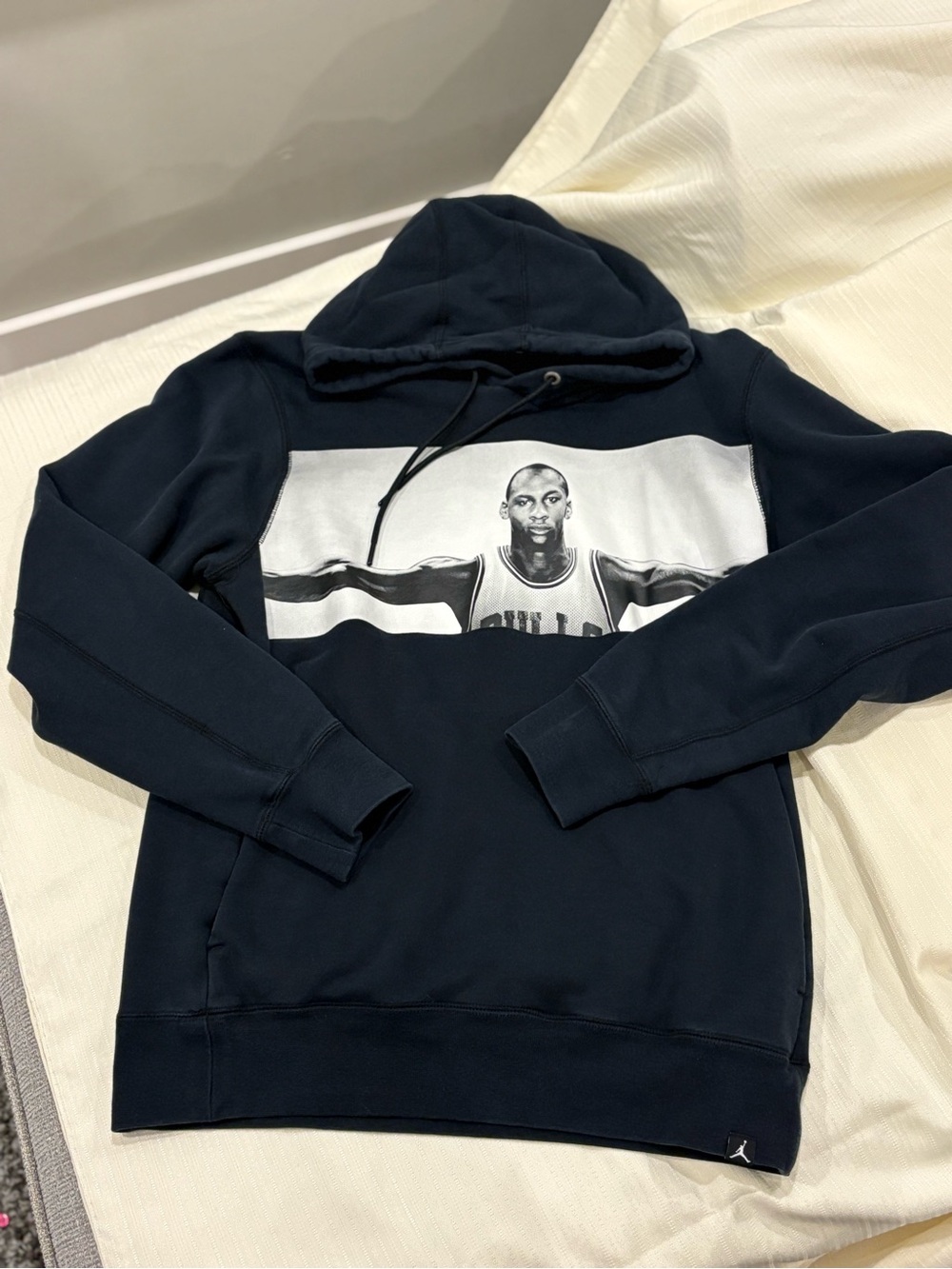 Jordan Black 2015 Pullover Hoodie with Black & White Graphic